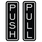 All Quality Classic Vertical Push Pull Door Sign (Black) - Medium