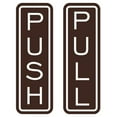 thumbnail image 1 of All Quality Classic Vertical Push Pull Door Signs - Great for Glass Doors | Professional Looking Signs | Easy Installation Includes Double-Sided Foam Adhesive Tape (Dark Brown) - Large (1 Pack), 1 of 8