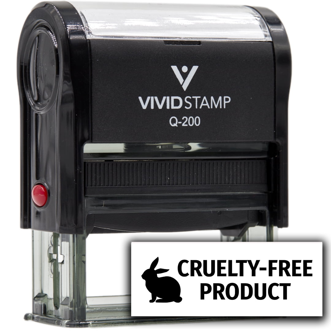 All Quality Cruelty-Free Product Self-Inking Rubber Stamp (Black Ink) - Q-200