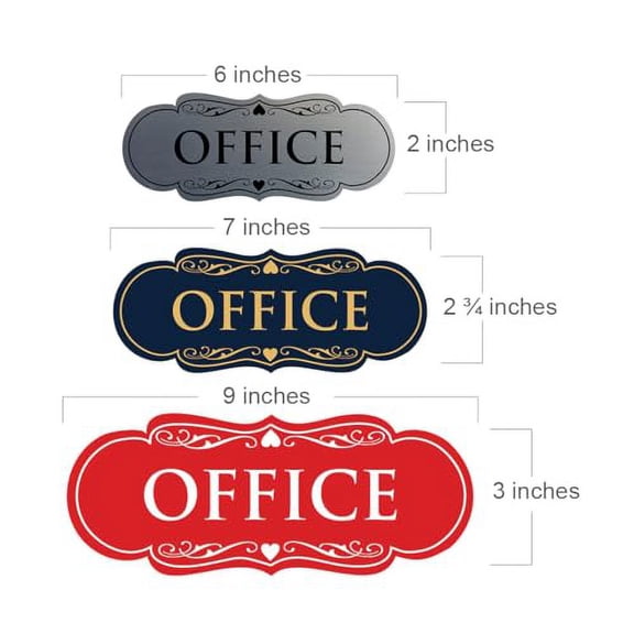 All Quality Designer Office Sign - Professional Office Signs | Easy Installation - White/Red - Medium (10 Pack)