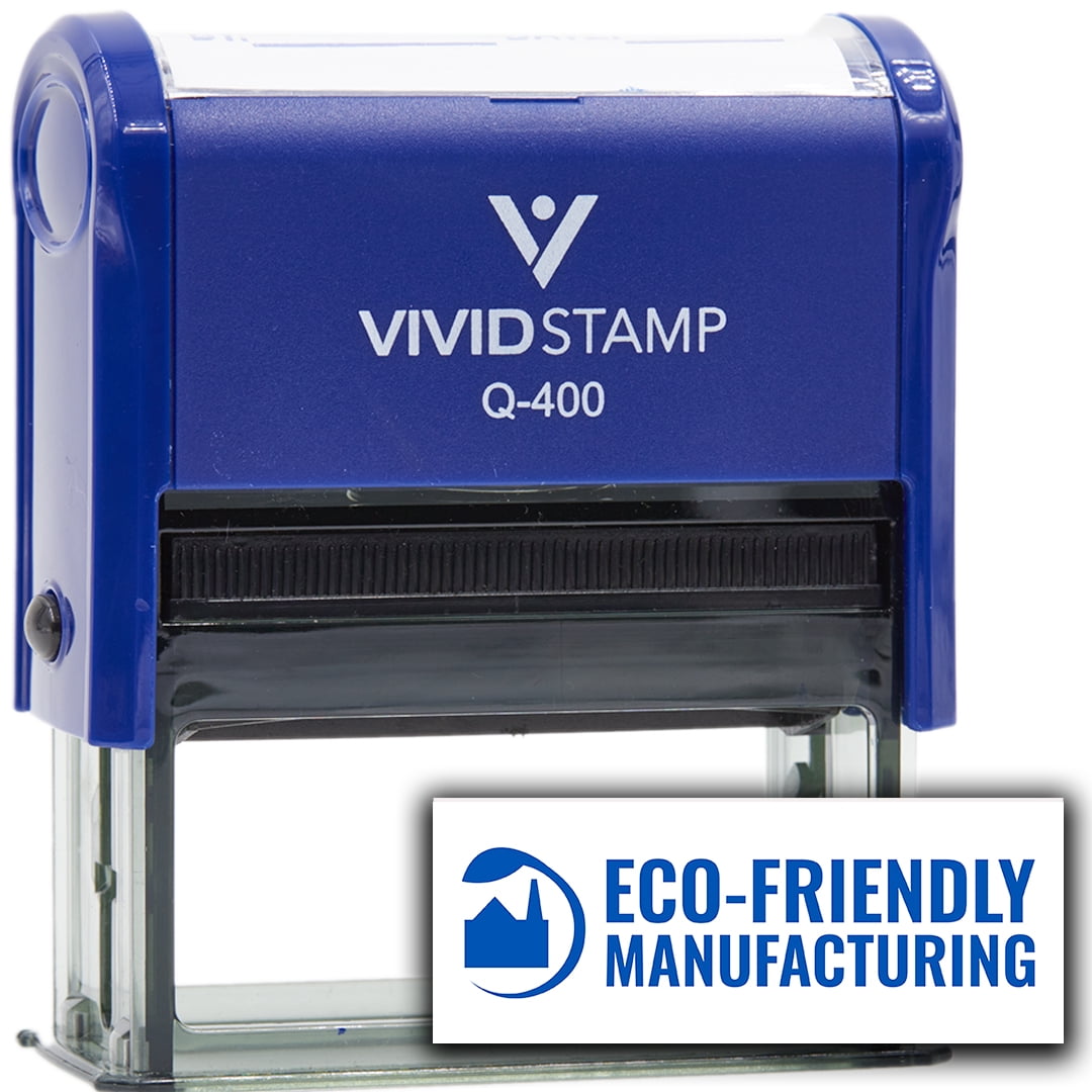 All Quality Eco-Friendly Manufacturing Self-Inking Rubber Stamp (Blue Ink) - Q-400