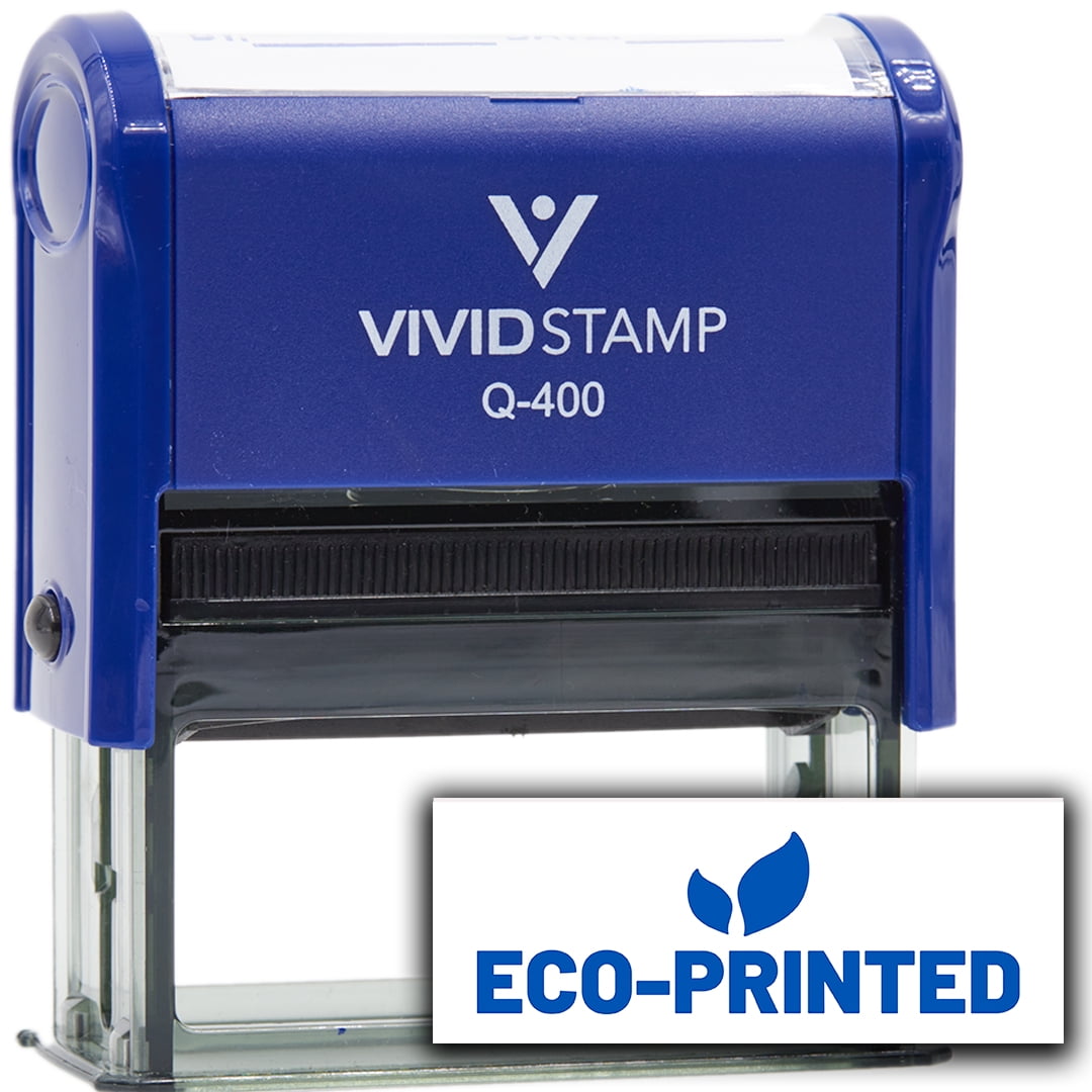 All Quality Eco-Printed Self-Inking Rubber Stamp (Blue Ink) - Q-400