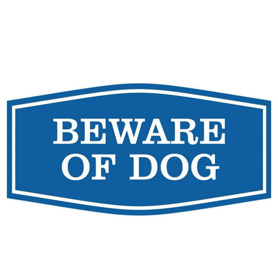 All Quality Fancy Beware of Dog Sign (Blue) - Large