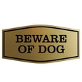 thumbnail image 1 of All Quality Fancy Beware of Dog Sign (Brushed Gold) - Large, 1 of 1