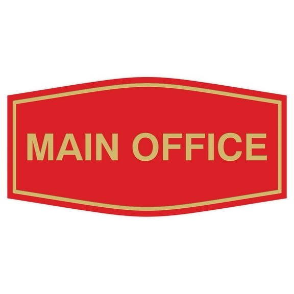All Quality Fancy Main Office Sign (Red/Gold) - Medium