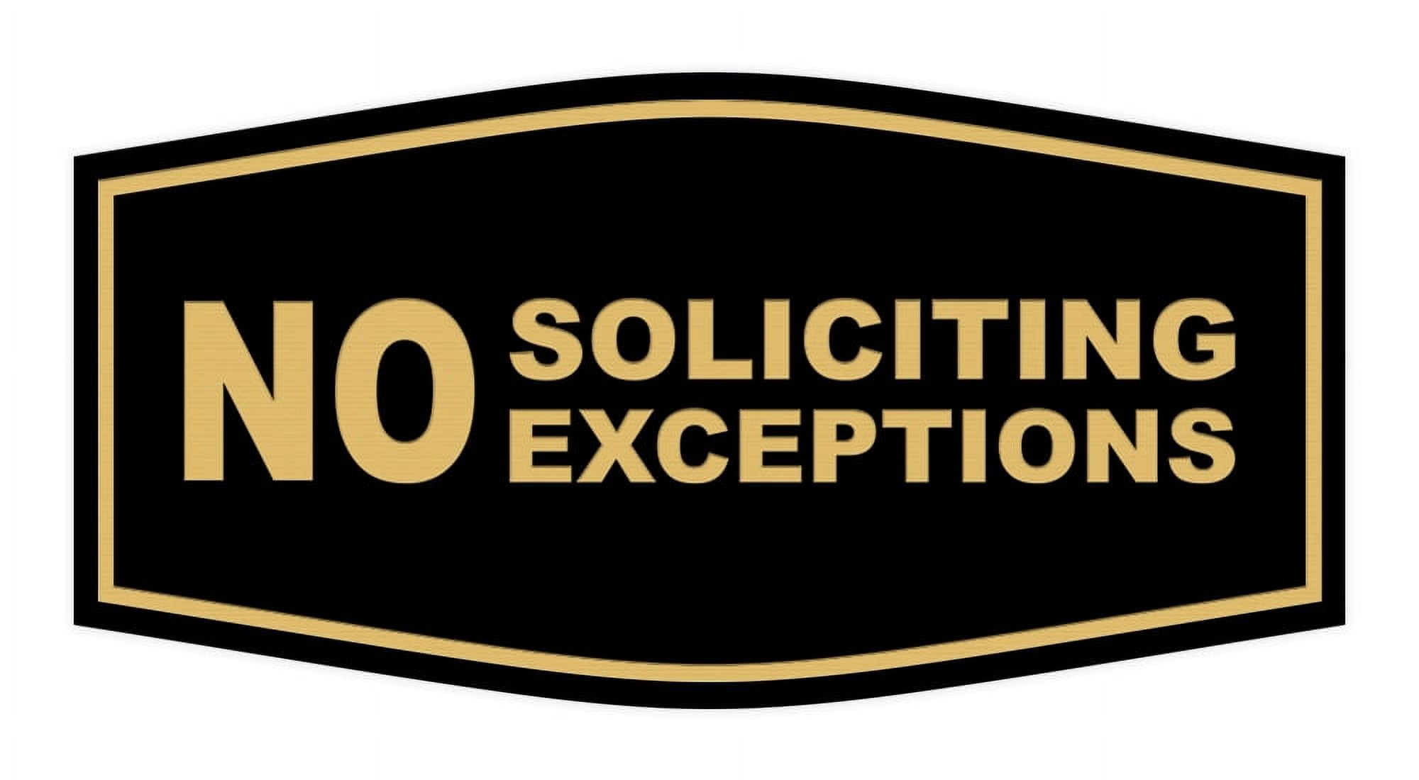 All Quality Fancy No Soliciting No Exceptions Sign (Black/Gold)-Small ...