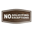 thumbnail image 1 of All Quality Fancy No Soliciting No Exceptions Sign (Walnut)-Small, 1 of 1