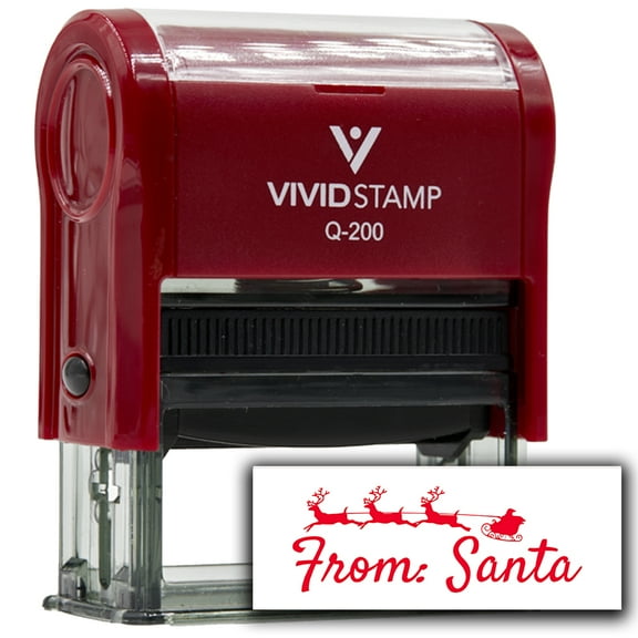 All Quality From: Santa (signature style) | Christmas Gift Stamp | Festive Season (Red Ink) - Q-200