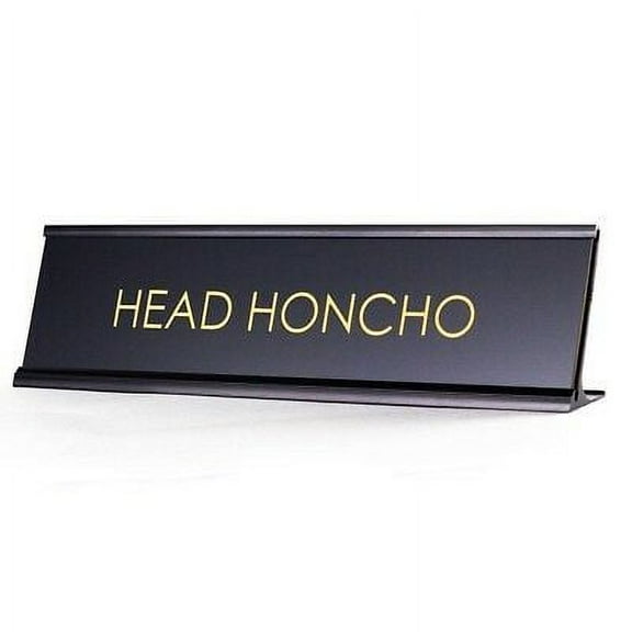 All Quality HEAD HONCHO - Black Desk Name Plate for Boss