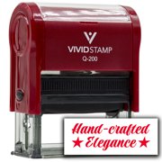 All Quality Hand-Crafted Elegance Self-Inking Rubber Stamp | Handcrafted Products Red Ink - Q-200