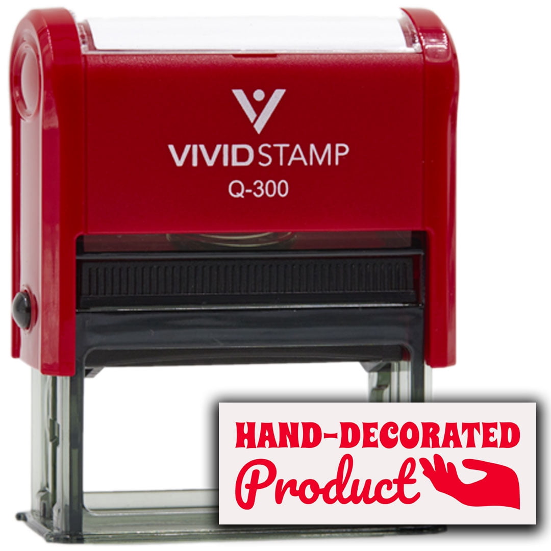All Quality Hand-Decorated Product Self-Inking Rubber Stamp | Handcrafted Products (Red Ink) - Q-300