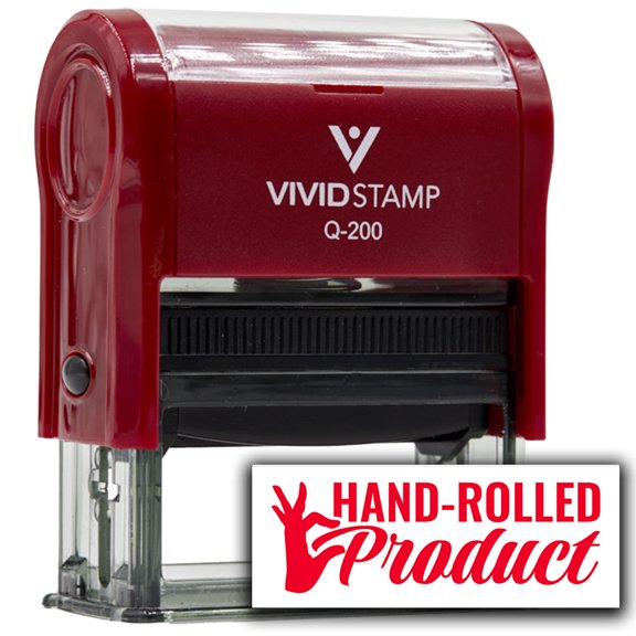 All Quality Hand-Rolled Product Self-Inking Rubber Stamp | Handcrafted Products (Red Ink) - Q-200