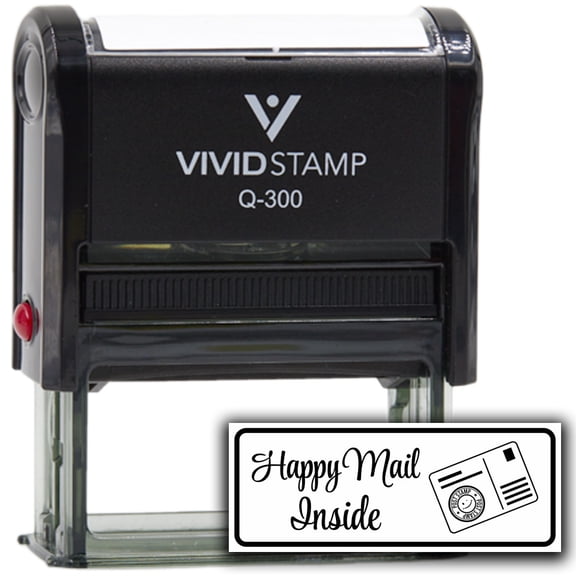 All Quality Happy Mail Inside Self-Inking Rubber Stamp | Business and Packaging Stamps (Black Ink) - Q-300