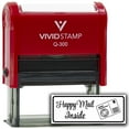 thumbnail image 1 of All Quality Happy Mail Inside Self-Inking Rubber Stamp | Business and Packaging Stamps (Red Ink) - Q-300, 1 of 7