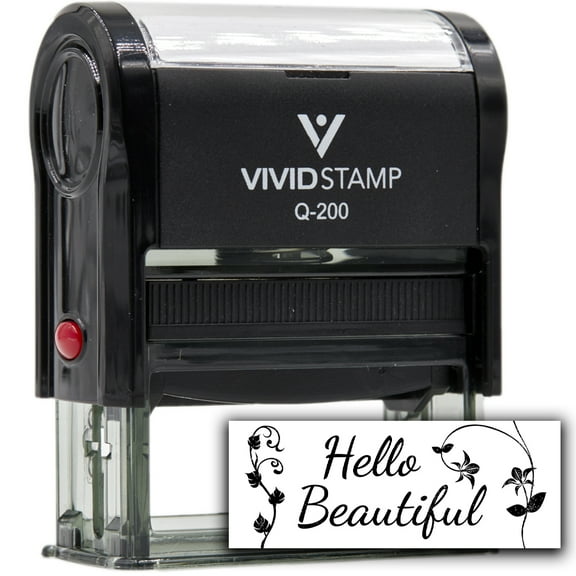 All Quality Hello Beautiful Self-Inking Rubber Stamp | Family & Friends | Novelty Homely Stamps (Black Ink) - Q-200