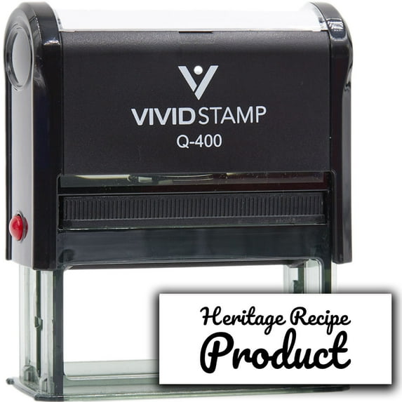 All Quality Heritage Recipe Product Self-Inking Rubber Stamp | Handcrafted Products (Black Ink) - Q-400