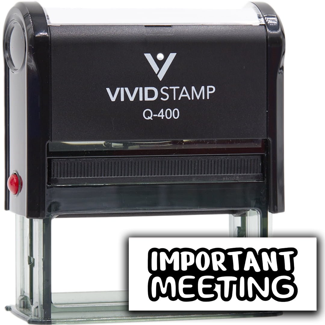All Quality Important Meeting Self-Inking Rubber Stamp | Agenda Planning Stamps (Black Ink) - Q-400