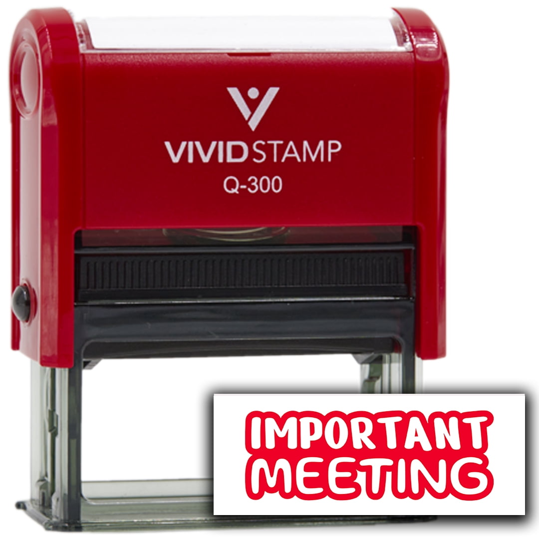 All Quality Important Meeting Self-Inking Rubber Stamp | Agenda Planning Stamps (Red Ink) - Q-300