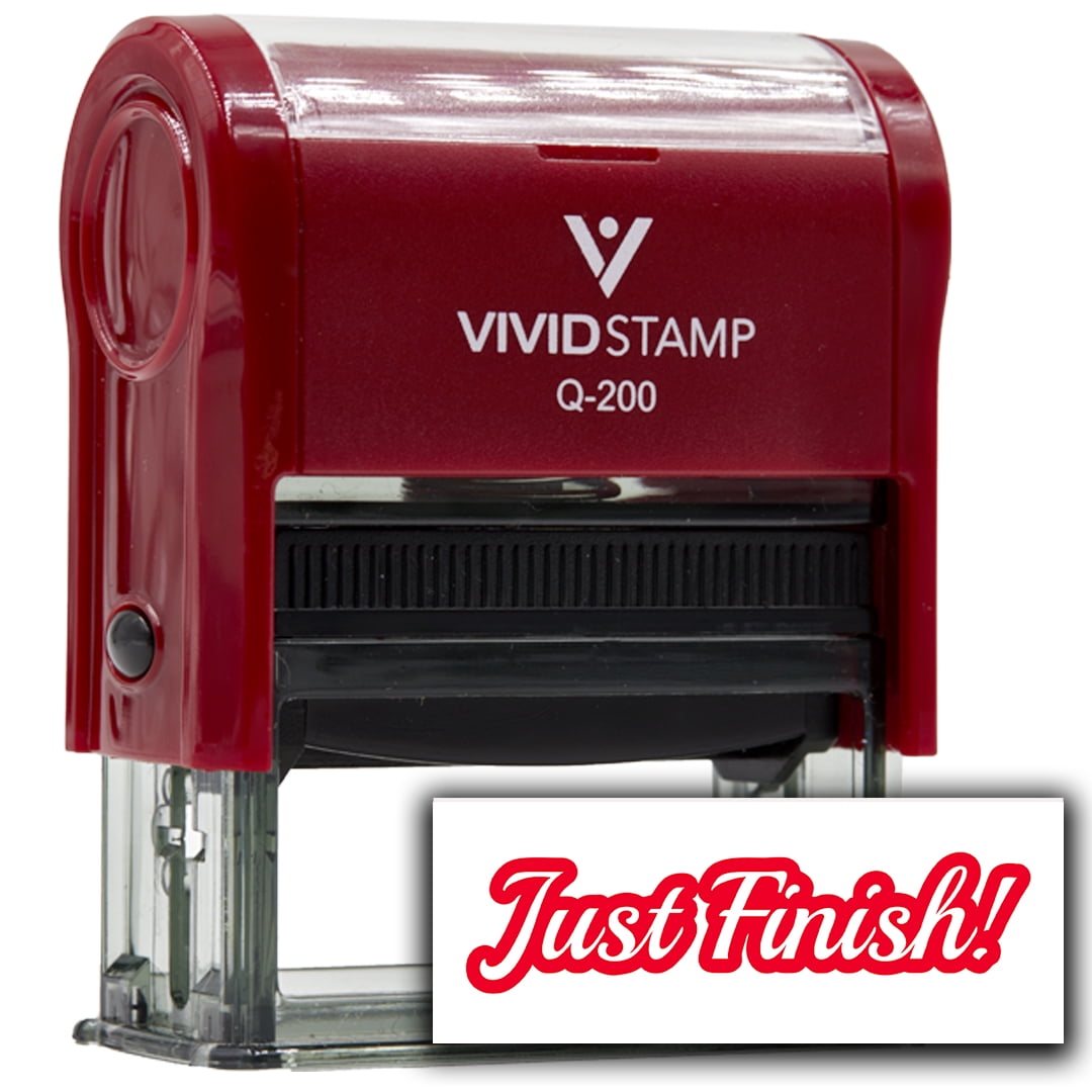 All Quality Just Finish! Self-Inking Rubber Stamp | Agenda Planning Stamps (Red Ink) - Q-200