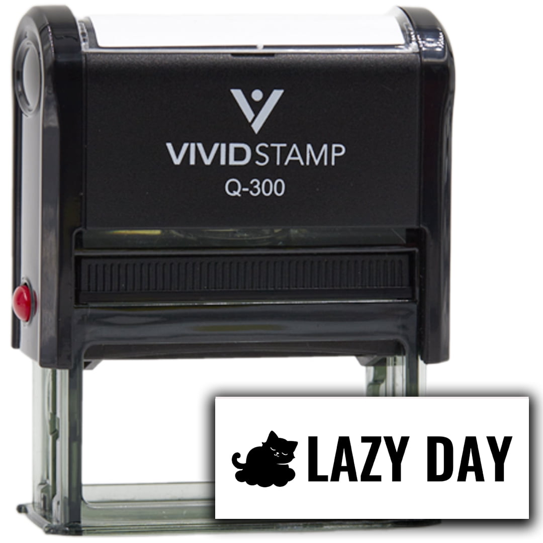 All Quality Lazy Day Self-Inking Rubber Stamp | Agenda Planning Stamps (Black Ink) - Q-300
