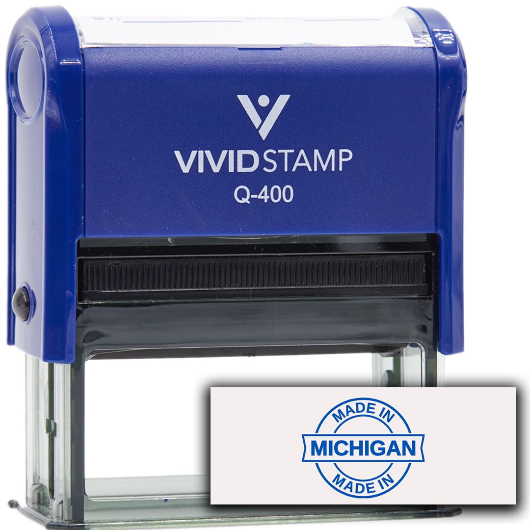 All Quality Made In Michigan Self-Inking Rubber Stamp (Blue Ink) - Q-400