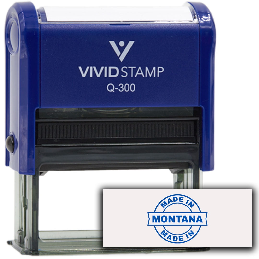 All Quality Made In Montana Self-Inking Rubber Stamp (Blue Ink) - Q-300