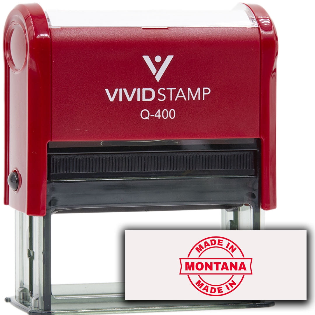 All Quality Made In Montana Self-Inking Rubber Stamp (Red Ink) - Q-400