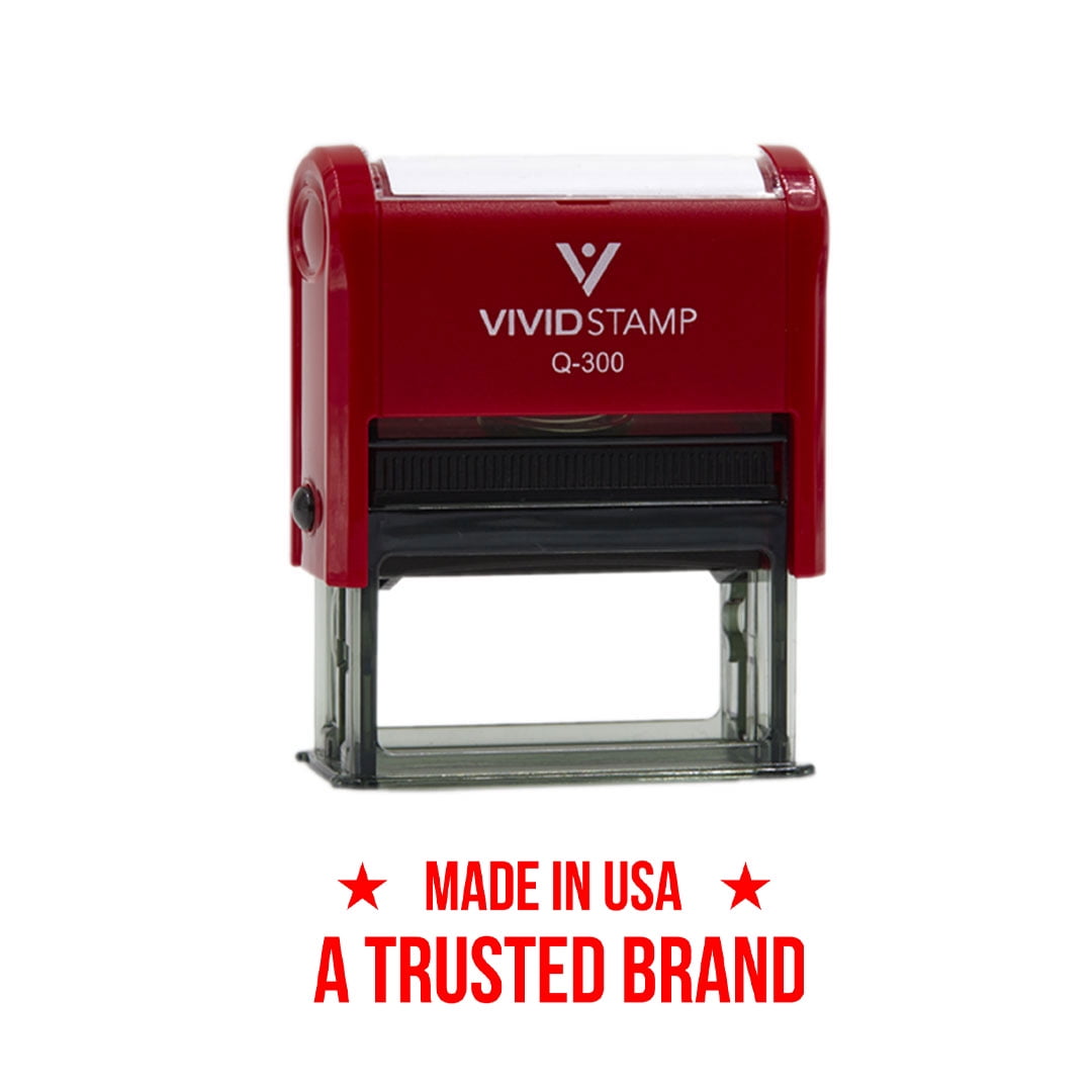 All Quality Made In USA A Trusted Brand Self-Inking Rubber Stamp | Professional Business Branding (Red Ink) - Q-300