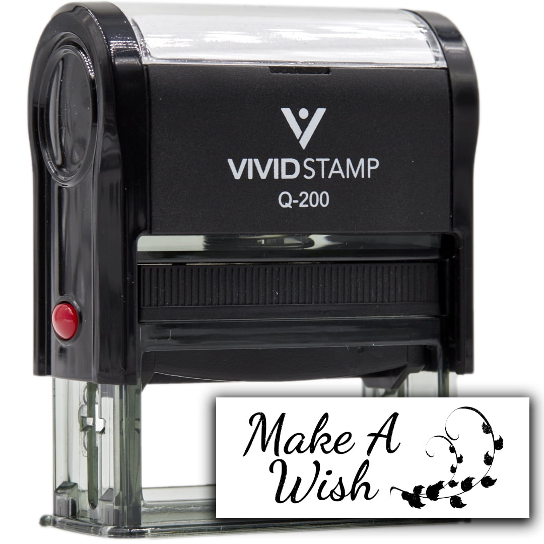 All Quality Make A Wish Self-Inking Rubber Stamp Self-Inking Rubber Stamp | Family & Friends | Novelty Homely Stamps (Black Ink) - Q-200
