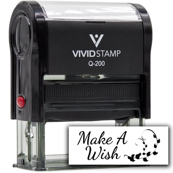 All Quality Make A Wish Self-Inking Rubber Stamp Self-Inking Rubber Stamp | Family & Friends | Novelty Homely Stamps (Black Ink) - Q-300