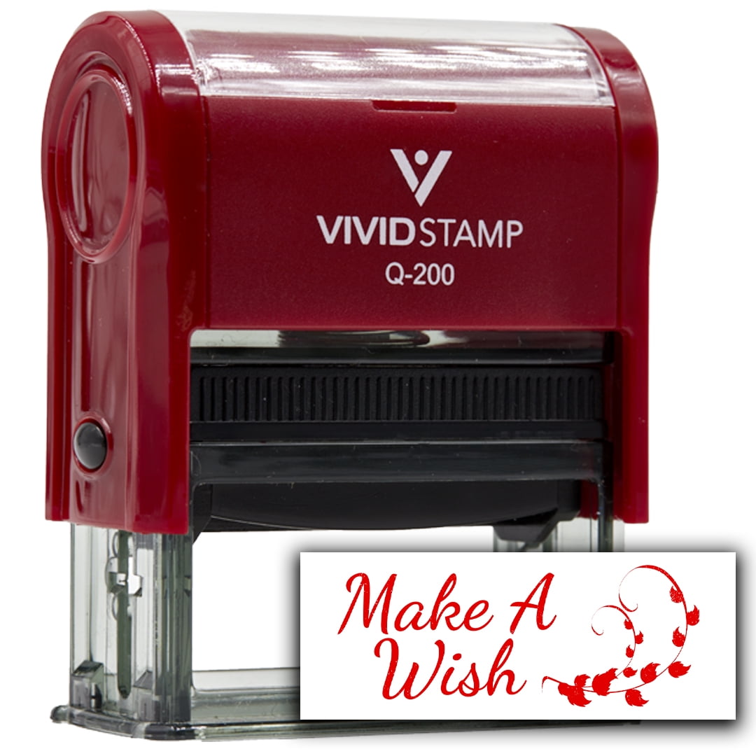 All Quality Make A Wish Self-Inking Rubber Stamp Self-Inking Rubber Stamp | Family & Friends | Novelty Homely Stamps (Red Ink) - Q-400