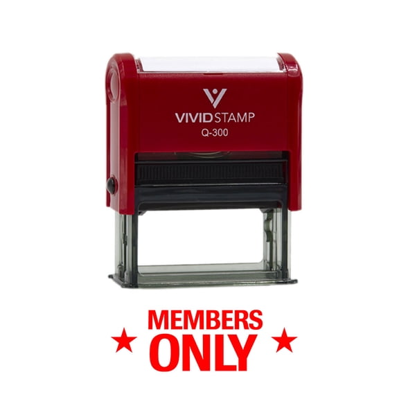 All Quality Members Only Self-Inking Rubber Stamp | Professional Business Branding (Red Ink) - Q-200