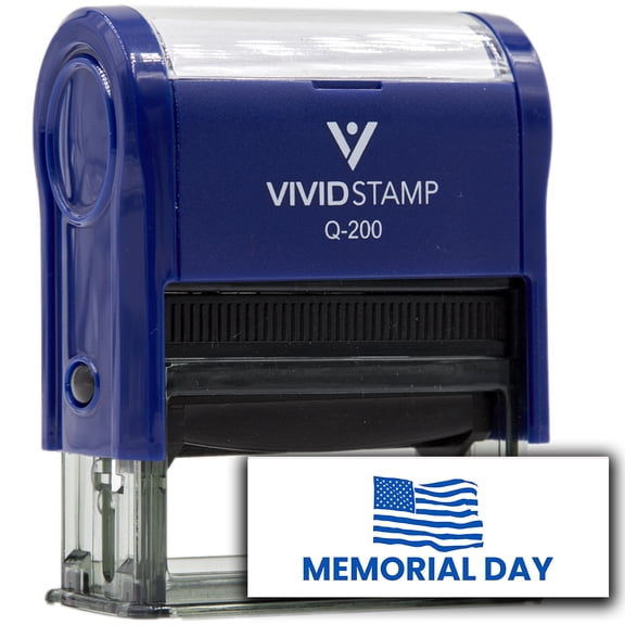 All Quality Memorial Day Self-Inking Rubber Stamp | Agenda Planning Stamps (Blue Ink) - Q-200