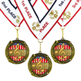 thumbnail image 1 of All Quality Music Swirling Stars Design Medals - 1st, 2nd, 3rd Place - 30 Piece Set (10 Pack), 1 of 6