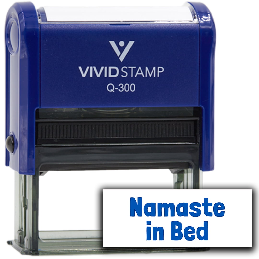All Quality Namaste in Bed Self-Inking Rubber Stamp | Agenda Planning Stamps (Blue Ink) - Q-300