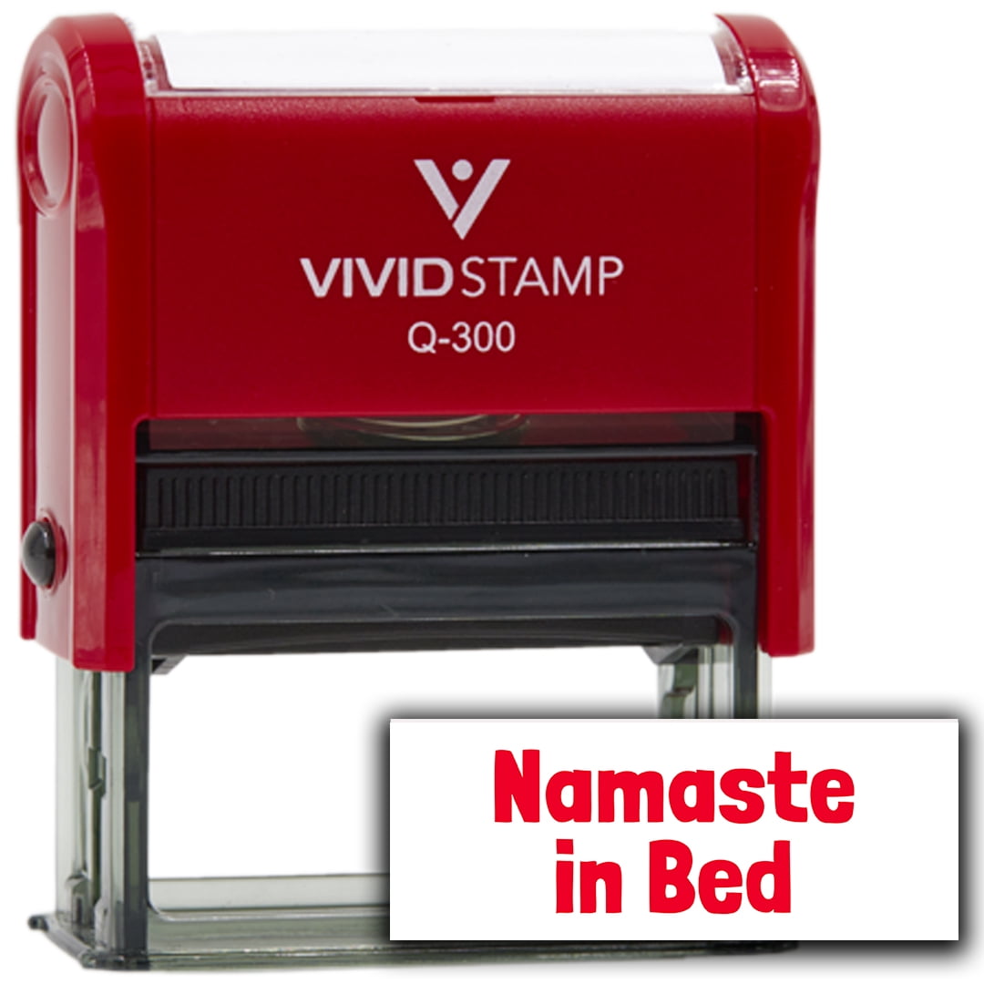 All Quality Namaste in Bed Self-Inking Rubber Stamp | Agenda Planning Stamps (Red Ink) - Q-300