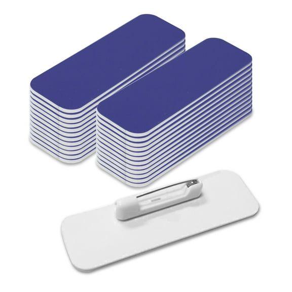 All Quality Name Tag/Badge Blanks - 25 Pack - Blue 1" X 3", Round Corners, Pin