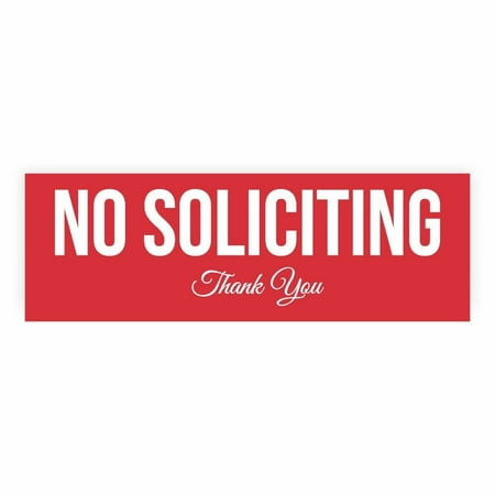 All Quality No Soliciting Sign (Red) - Medium