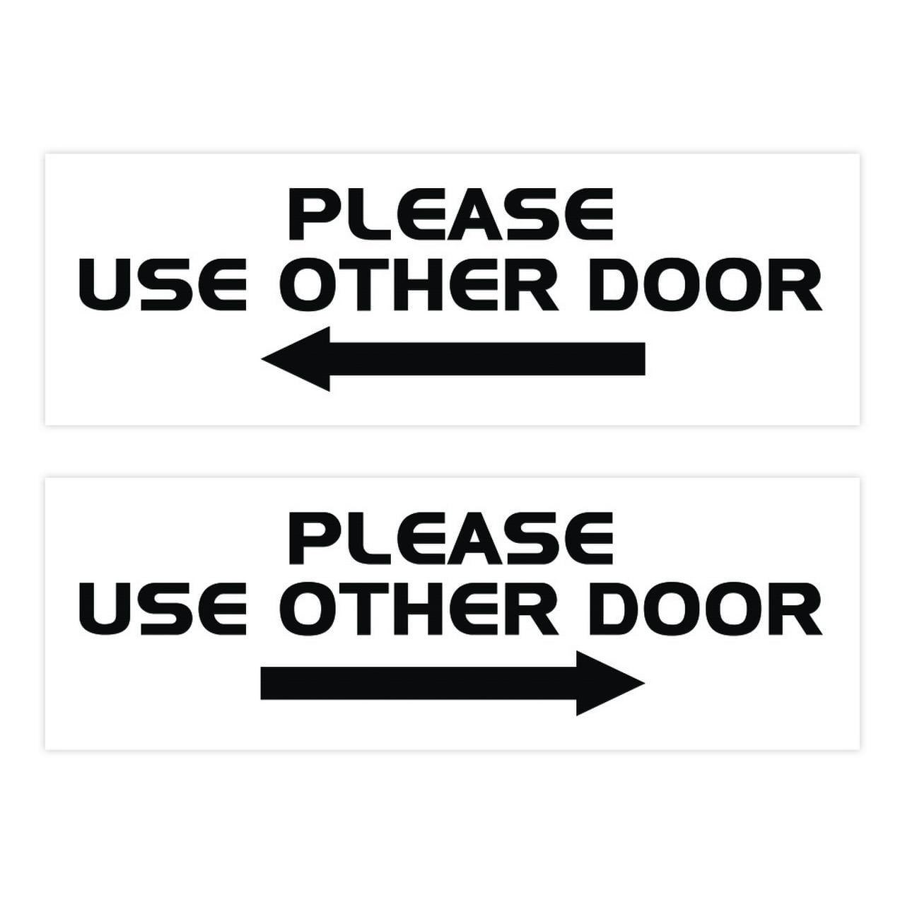 All Quality PLEASE USE OTHER DOOR Sign - (2 Pack) (White) - Medium 3