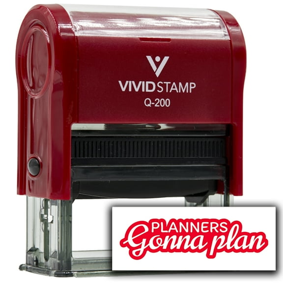 All Quality Planners Gonna Plan Self-Inking Rubber Stamp | Agenda Planning Stamps (Red Ink) - Q-200