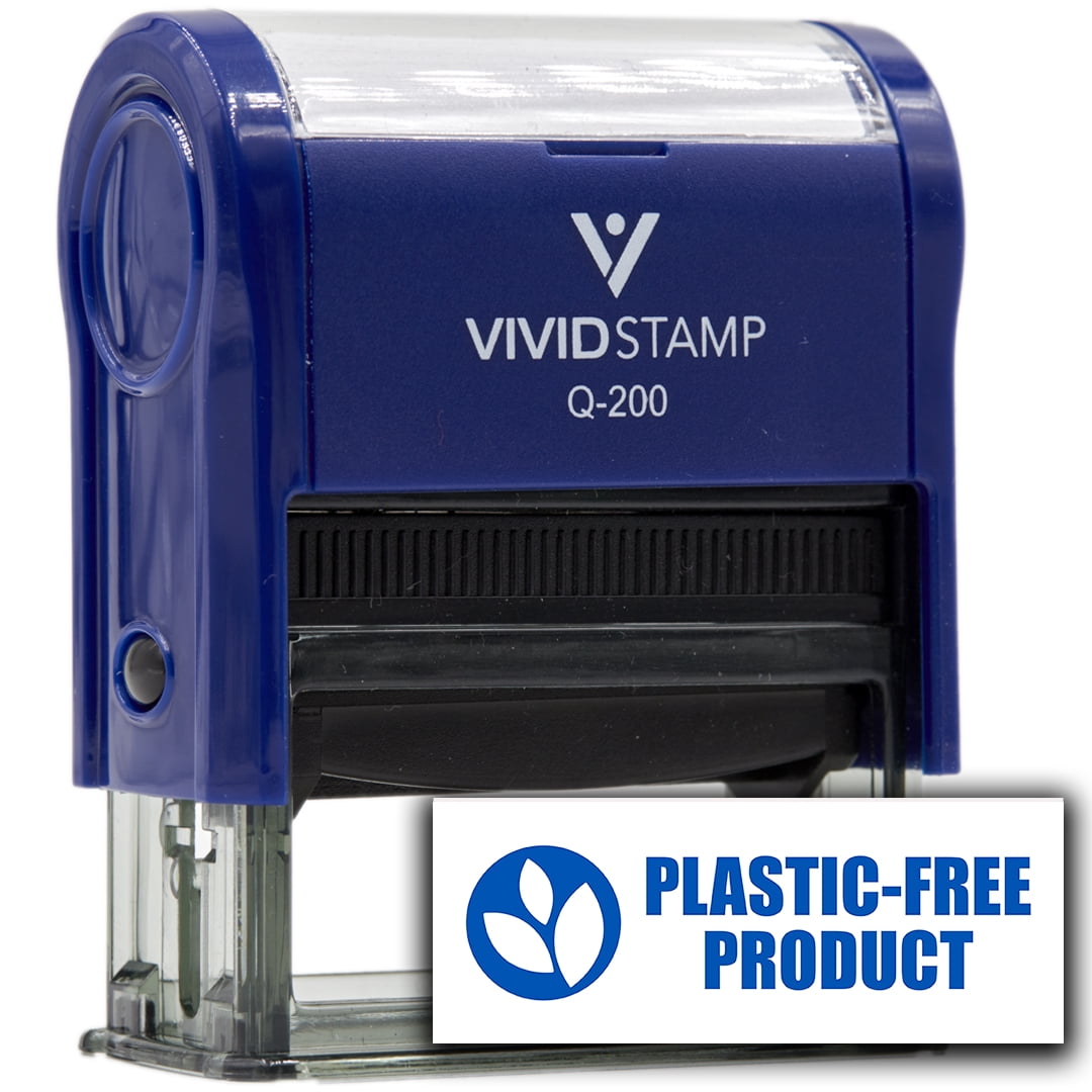 All Quality Plastic-Free Product Self-Inking Rubber Stamp (Blue Ink) - Q-200