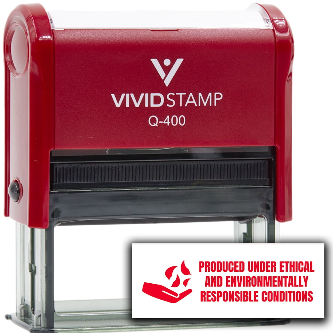 All Quality Produced under ethical and environmentally responsible conditions Self-Inking Rubber Stamp (Red Ink) - Q-400