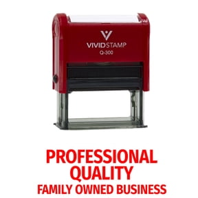 All Quality Professional Quality Family Owned Business Self-Inking Rubber Stamp | Professional Business Branding (Red Ink) - Q-200