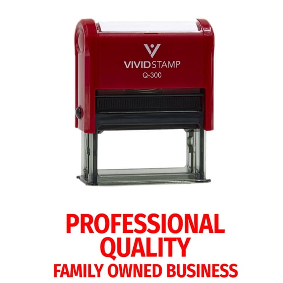 All Quality Professional Quality Family Owned Business Self-Inking Rubber Stamp | Professional Business Branding (Red Ink) - Q-200