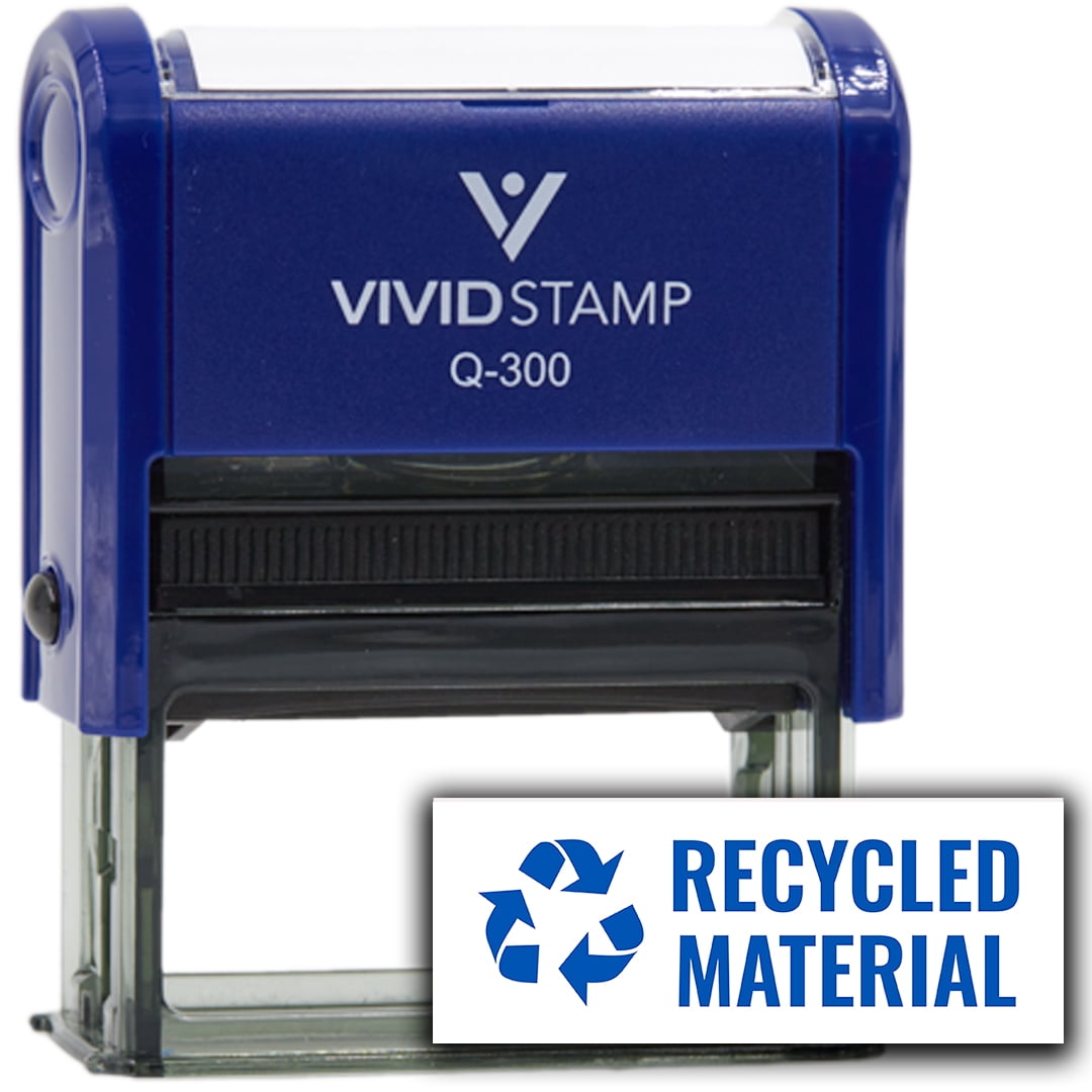 All Quality Recycled Material Self-Inking Rubber Stamp (Blue Ink) - Q-300