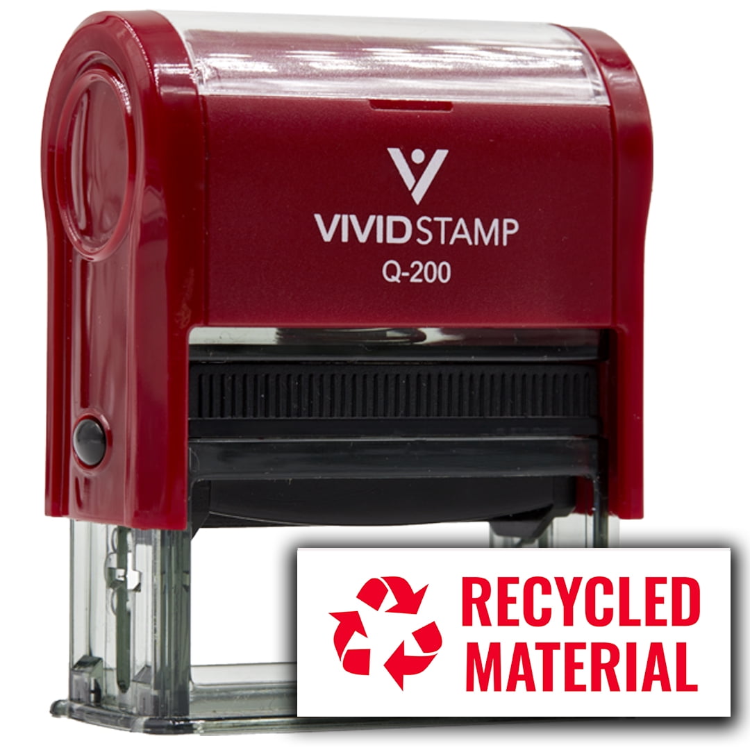 All Quality Recycled Material Self-Inking Rubber Stamp (Red Ink) - Q-200