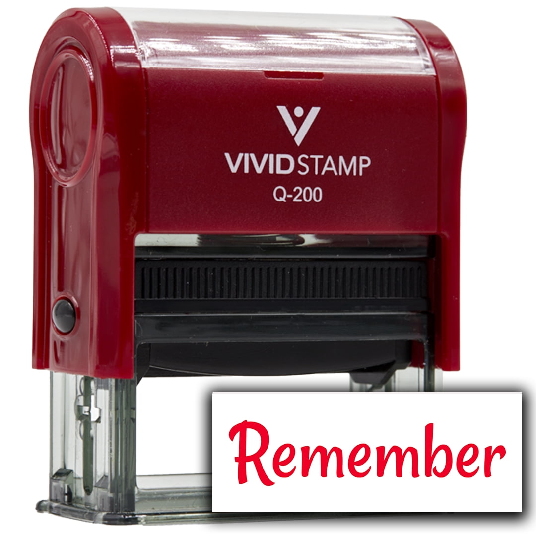 All Quality Remember Self-Inking Rubber Stamp | Agenda Planning Stamps (Red Ink) - Q-200