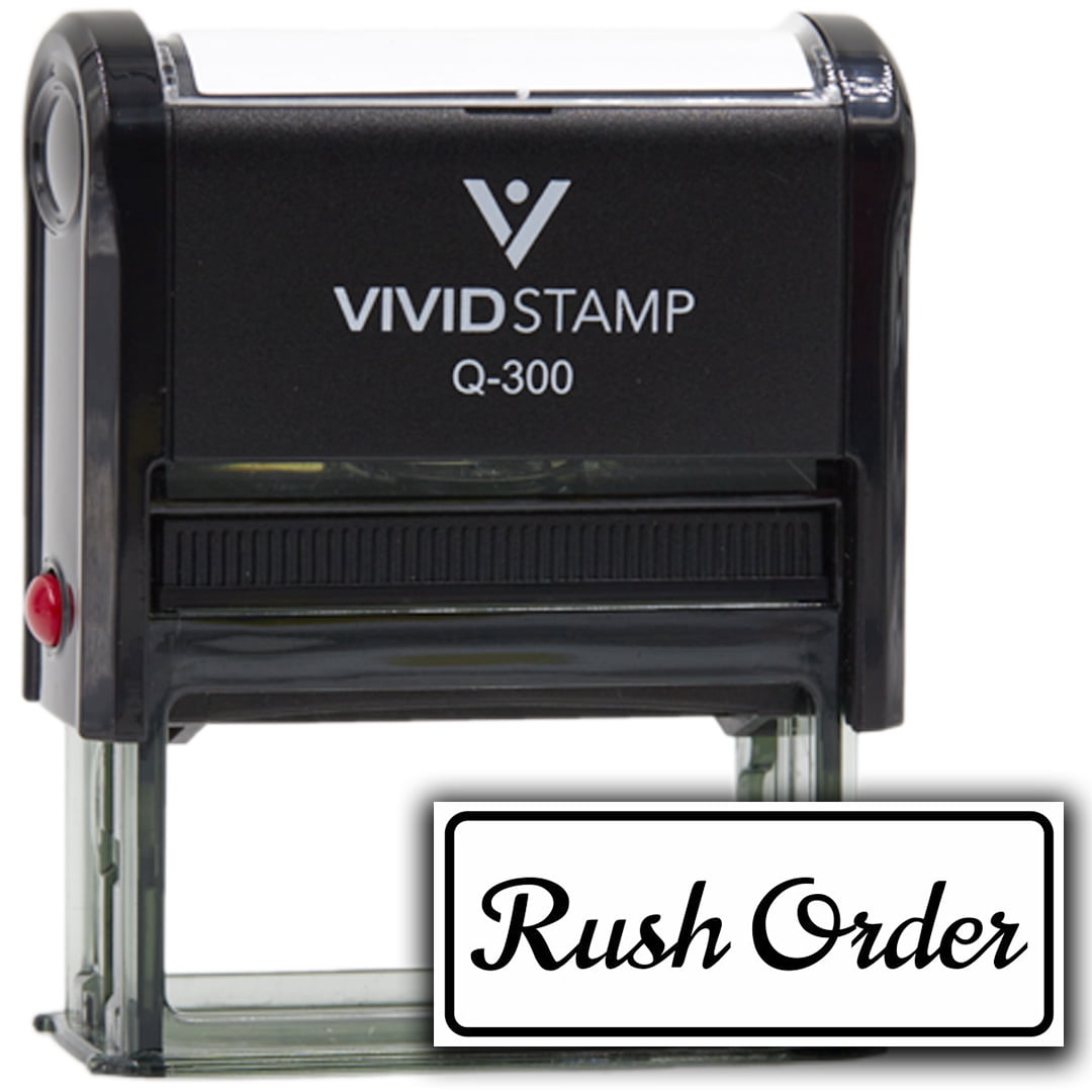 All Quality Rush Order Self-Inking Rubber Stamp | Business and Packaging Stamps (Black Ink) - Q-300