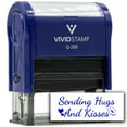 thumbnail image 1 of All Quality Sending Hugs And Kisses Self-Inking Rubber Stamp | Family & Friends | Novelty Homely Stamps (Blue Ink) - Q-400, 1 of 8
