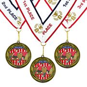 All Quality Soccer Wreath Design Medals - 1st, 2nd, 3rd Place - 15 Piece Set (5 Pack)
